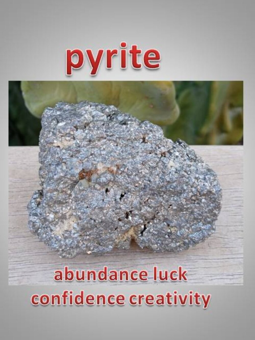 #11 pyrite nugget chunk rock crystal : abundance luck confidence